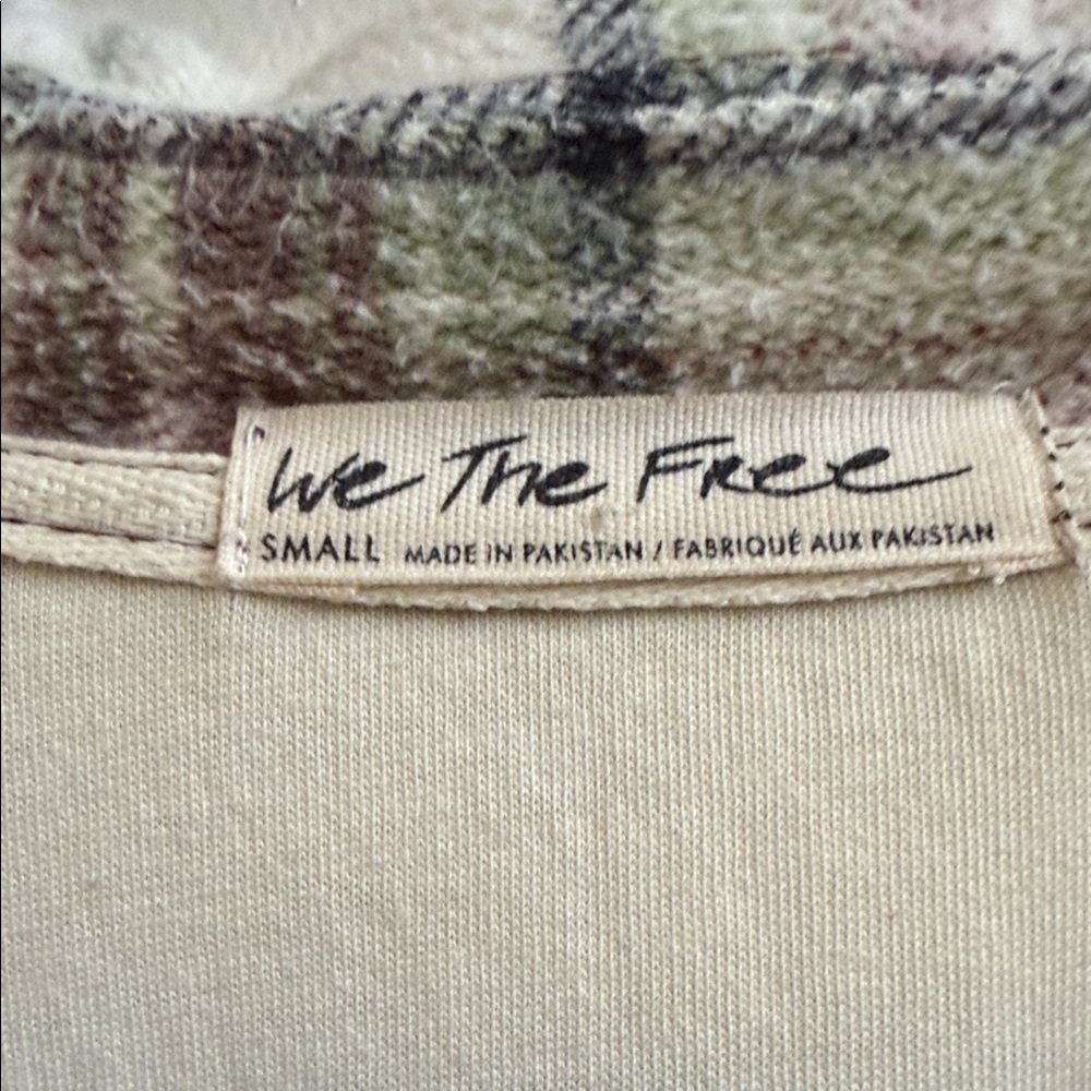 We The Free Cream and Brown Plaid Utility Jacket - Picture 4 of 5